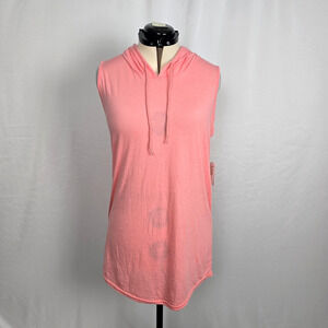 U.S. Apparel Swimsuit Coverup Women's L Grapefruit Sleeveless Hooded NWT